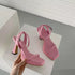 Luxury Square Toe Cross Strap Heels